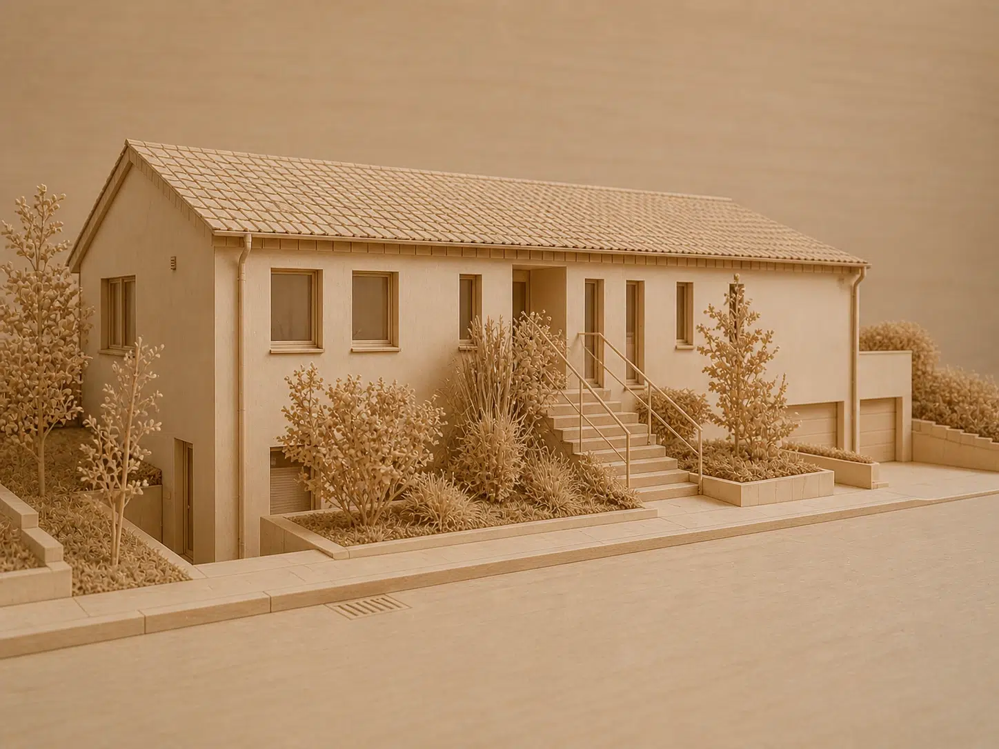 Architekturmodell einer Kernsanierung eines Wohnhauses